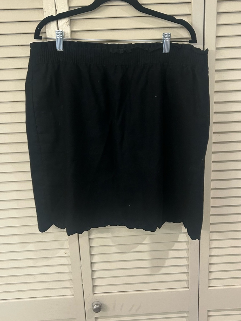 J.Crew Black Linen Scallop Mini Skirt |
